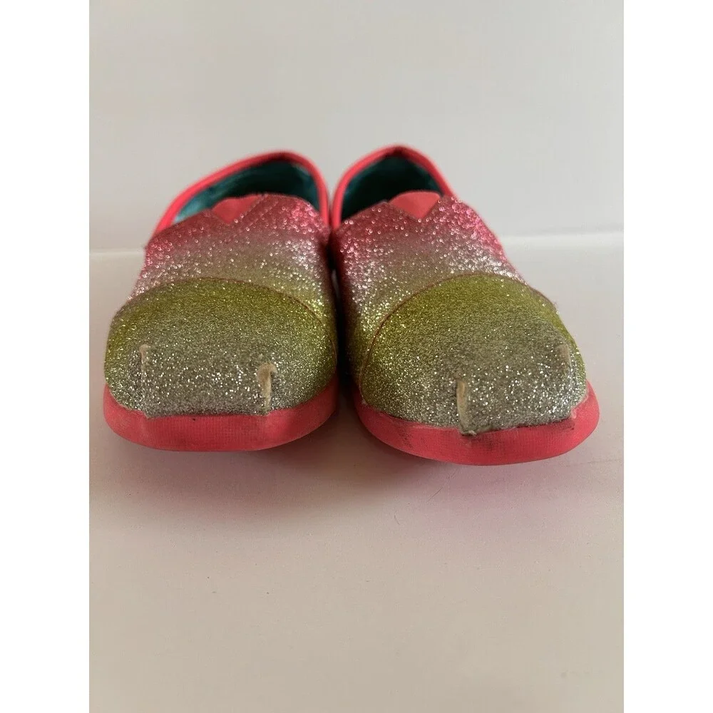 Skechers BOBS Glitter Bug Slip On Shoes Big Kid Sz 3 Sparkle Comfort Flats Pink